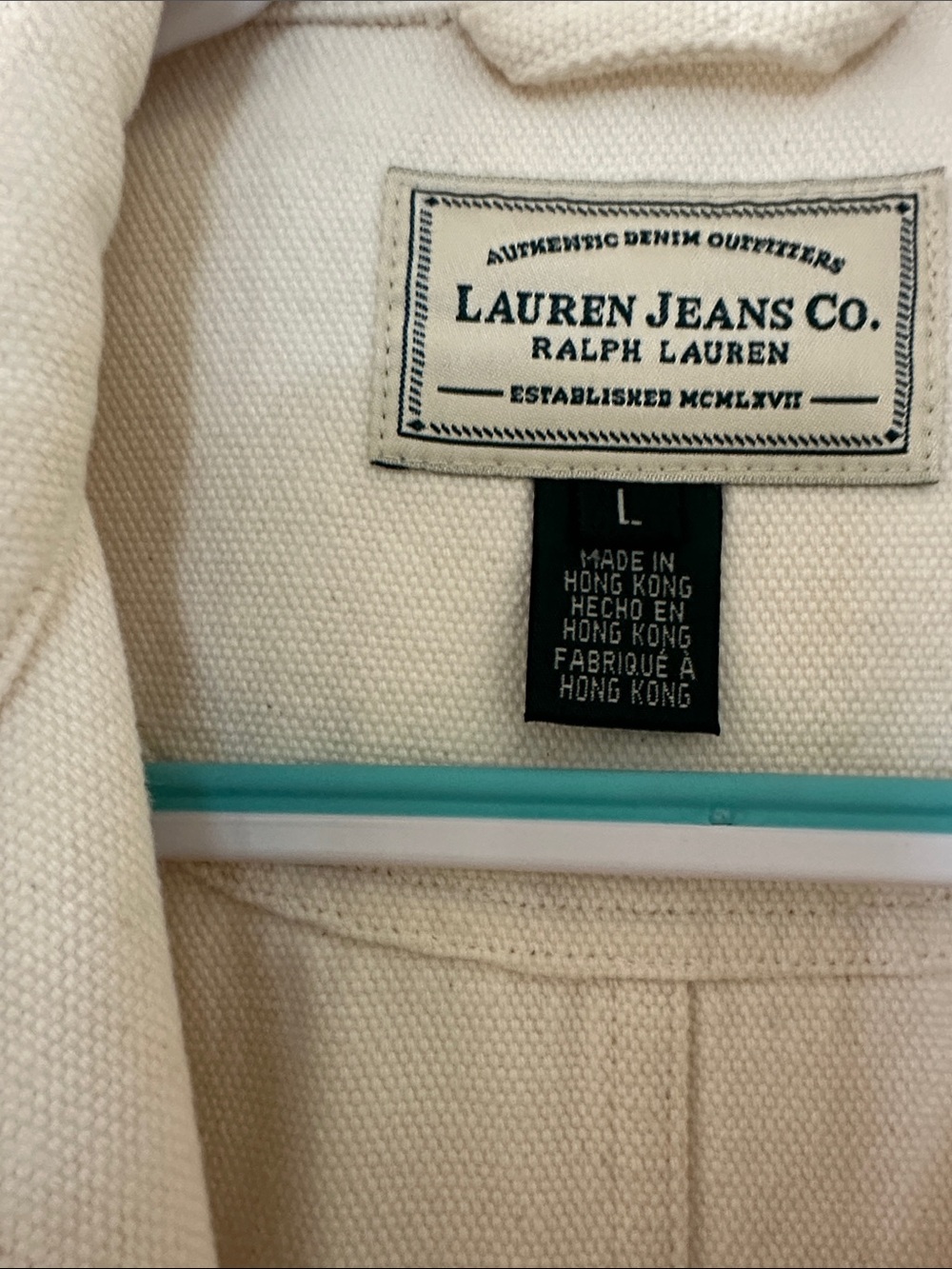 Ralph Lauren Cream/Off-White Utility Jean Jacket - Picture 2 of 3
